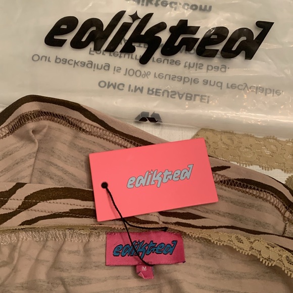 Edikted Tan & Brown Animal Print Top. Size M. NWT - Picture 5 of 5